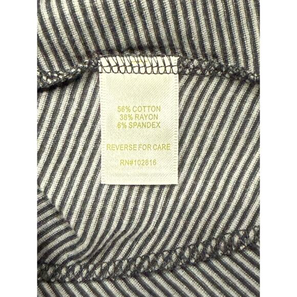 Garnet Hill Maxi Dress Womens Sz Large Gray Striped Long Sleeves Hi-Low Travel - Picture 9 of 9